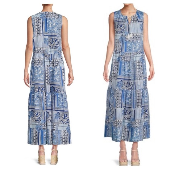 J.Mclaughlin Christa Tropical Print Tassel Maxi Dress (D5) - Picture 1 of 10